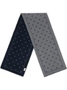 Gucci Wool Scarf With Bees And Stars - Grey