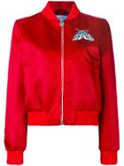 Carven Embroidered Satin Bomber Jacket