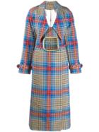 Charles Jeffrey Loverboy Tartan Shepherd Trench Coat - Blue