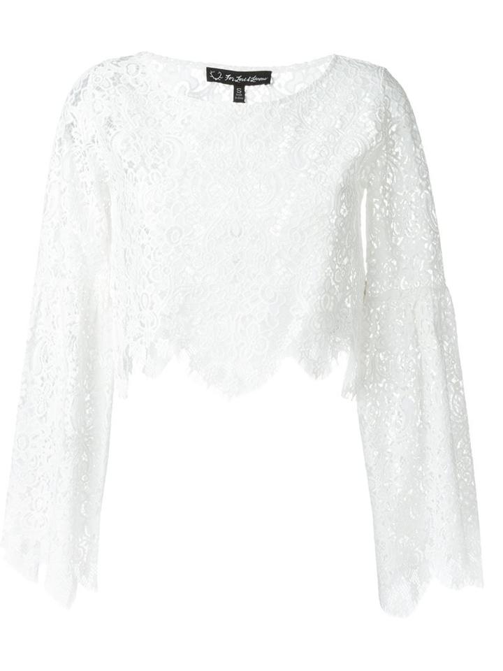 For Love And Lemons Scalloped Hem And Cuffs Blouse