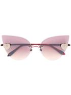Sama Eyewear Loree Rodkin Kiss Sunglasses - Red