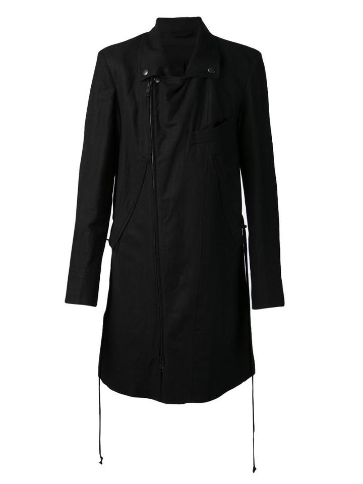Ann Demeulemeester Casual Trench Coat, Men's, Size: Small, Black, Cotton/ramie/wool