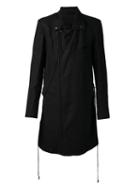 Ann Demeulemeester Casual Trench Coat, Men's, Size: Small, Black, Cotton/ramie/wool