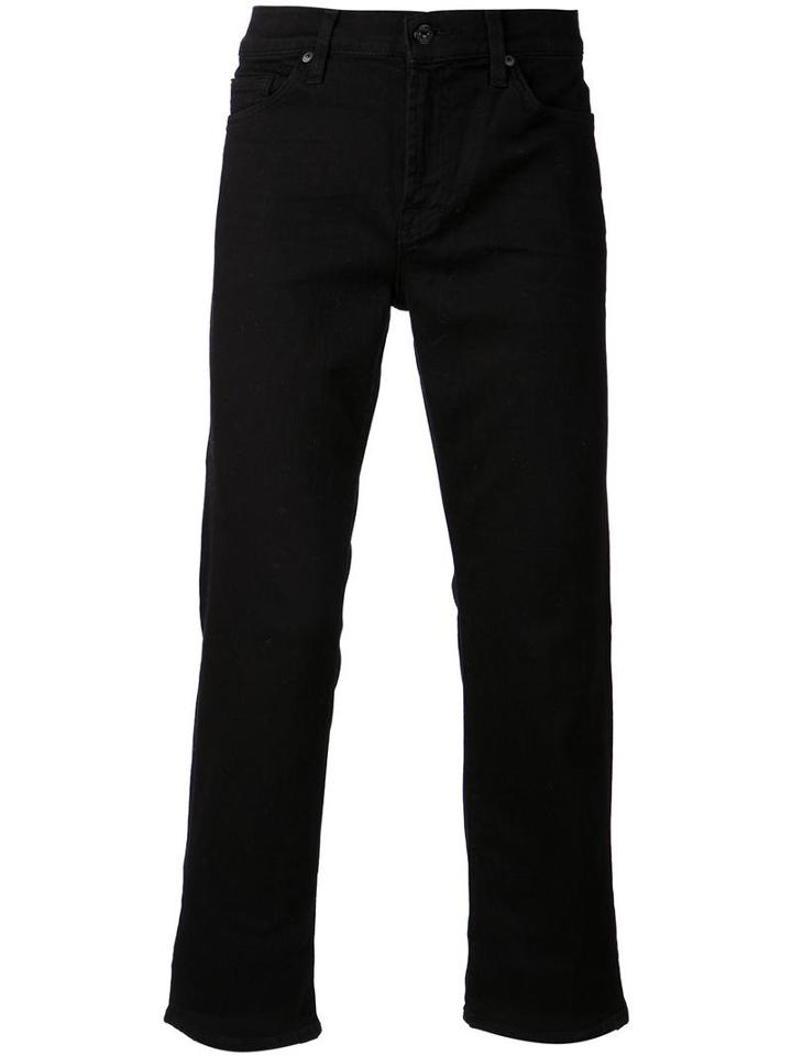 7 For All Mankind Luxe Performance Slimmy Jeans, Men's, Size: 38, Black, Cotton/polyester/spandex/elastane