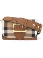 Burberry The Small Buckle Bag In House Check And Leather - Brown