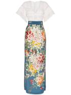 One Vintage Floral-embroidered Broderie Anglaise Dress - Blue