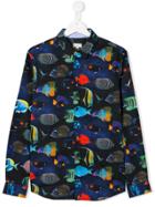 Paul Smith Junior Fish Print Shirt - Blue