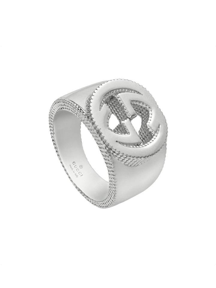Gucci Interlocking G Ring In Silver
