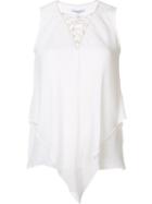 Derek Lam 10 Crosby V-neck Top, Women's, Size: 4, White, Silk