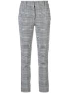 Victoria Beckham Fitted Plaid Tailored Trousers - Black