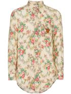 Gucci Floral Print Long Sleeve Shirt - Nude & Neutrals