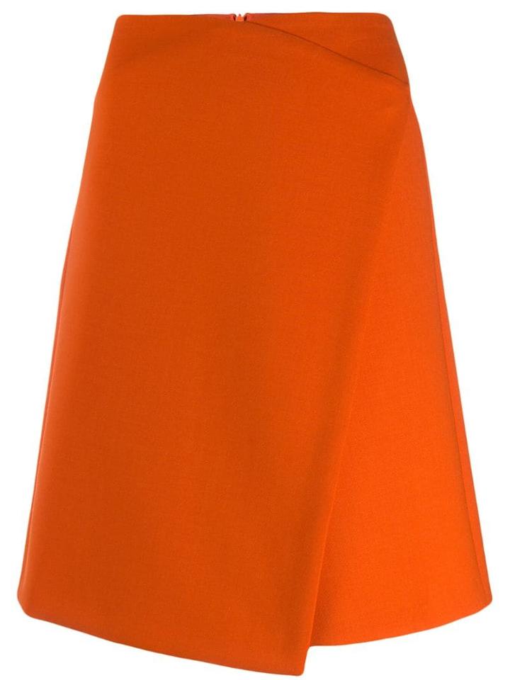 Luisa Cerano Wrapped Front Skirt - Orange