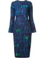 Maki Oh Adire Camouflage Dress, Women's, Size: Medium, Blue, Cotton