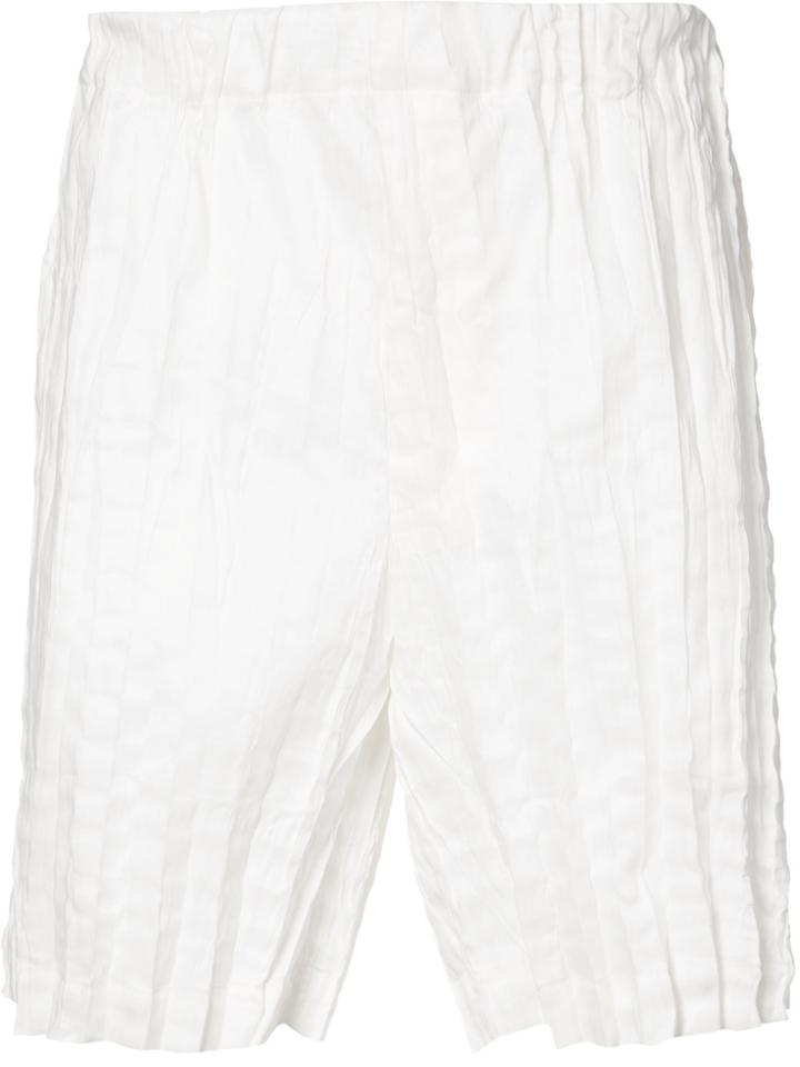 Issey Miyake Crinkle Effect Shorts - White