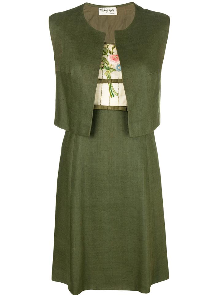A.n.g.e.l.o. Vintage Cult Embroidered Floral Detail Dress - Green