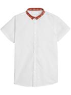 Burberry Kids Short-sleeve Tiled Archive Print Collar Cotton Shirt -