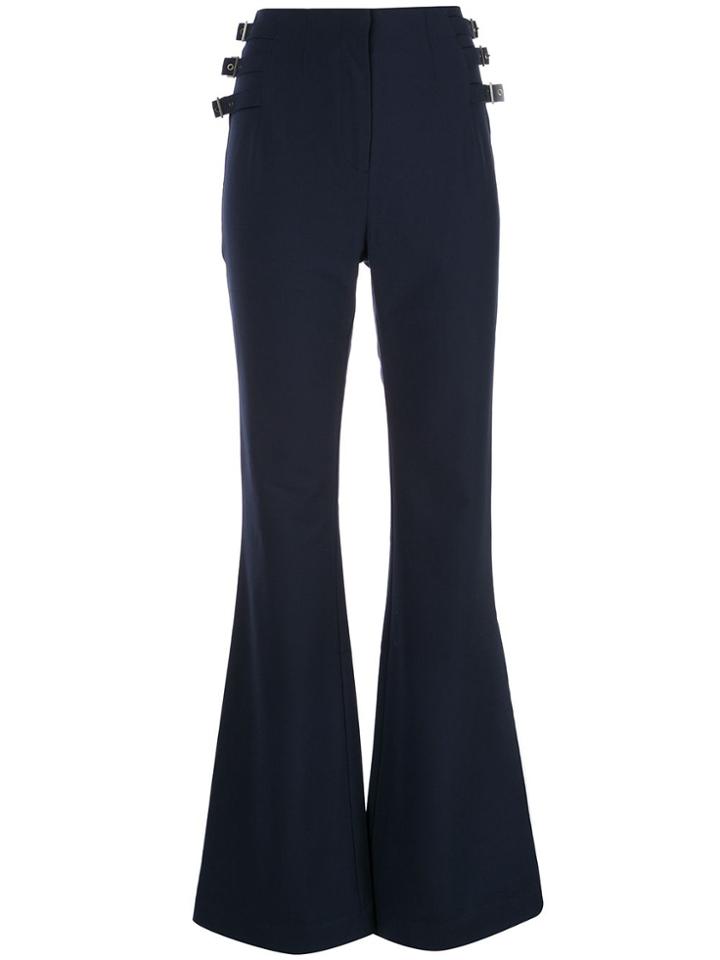 Jonathan Simkhai Side Buckle Flared Trousers - Blue