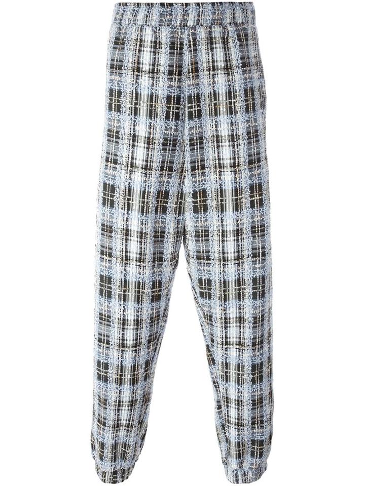 Astrid Andersen Stripe Appliqué Trousers, Men's, Size: Medium, Blue, Cotton/polyamide/polyester/viscose