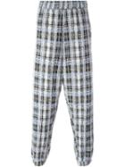 Astrid Andersen Stripe Appliqué Trousers, Men's, Size: Medium, Blue, Cotton/polyamide/polyester/viscose