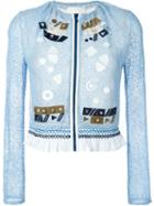 Peter Pilotto Solar Embroidered Jacket, Women's, Size: 10, Blue, Polyamide/viscose