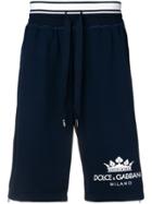 Dolce & Gabbana Logo Track Shorts - Blue