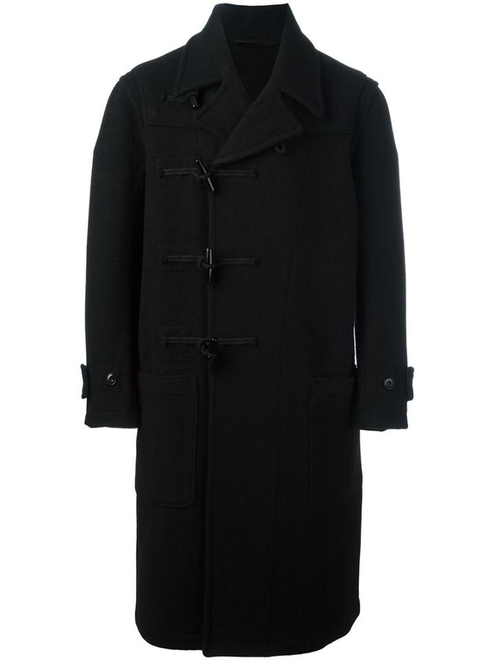 Lemaire Asymmetric Duffle Coat, Men's, Size: 50, Black, Cotton/polyamide/wool