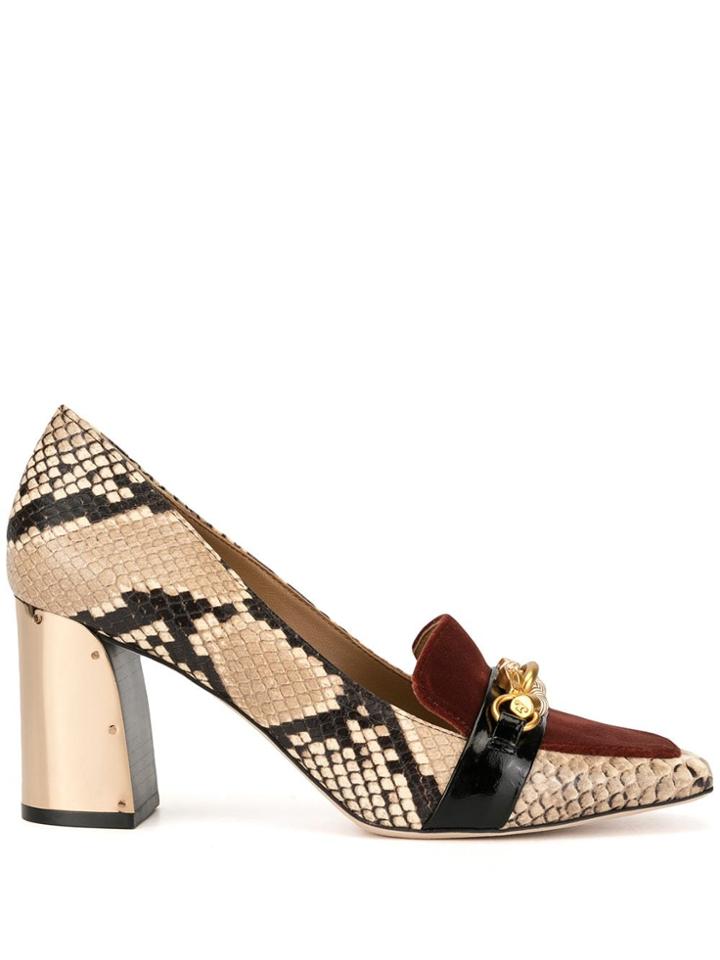 Tory Burch Jessa 75mm Snake-effect Pumps - Neutrals