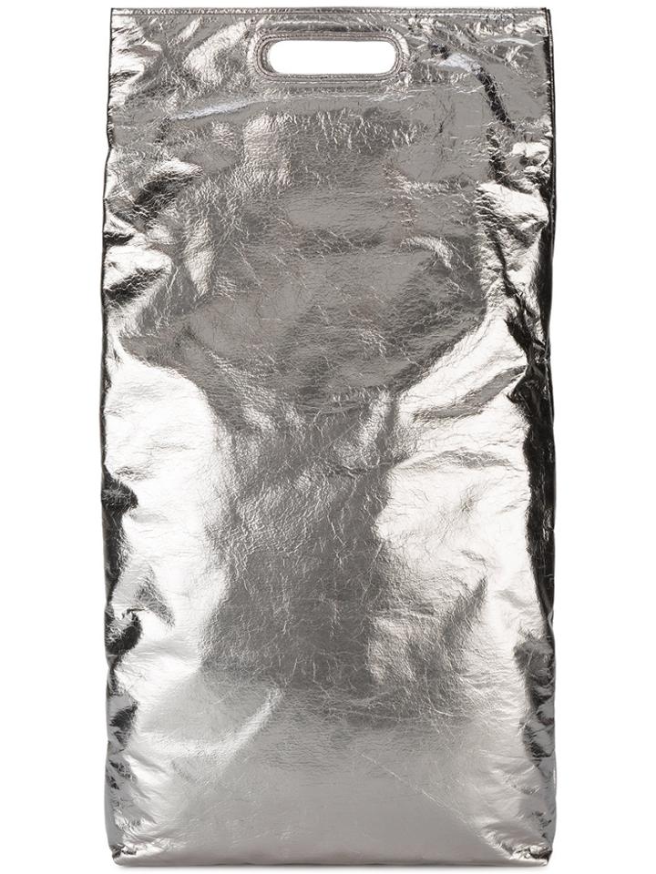 Helmut Lang Metallic Leather Rectangle Tote