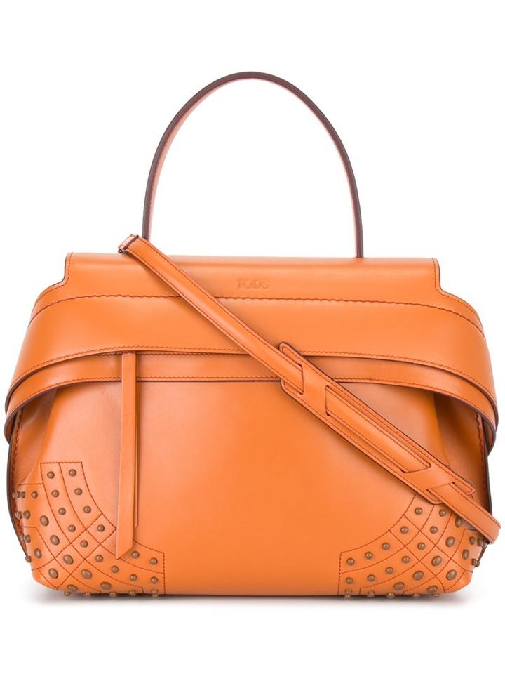 Tod's Top Cap Medium Tote, Women's, Yellow/orange