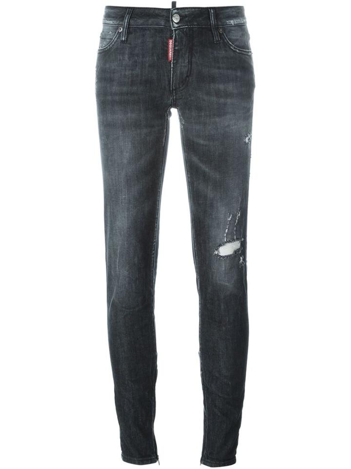 Dsquared2 Skinny Medium Waist Jeans, Women's, Size: 38, Blue, Cotton/spandex/elastane/polyester