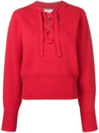 Isabel Marant Étoile Lace-up Long Sleeve Sweater - Red