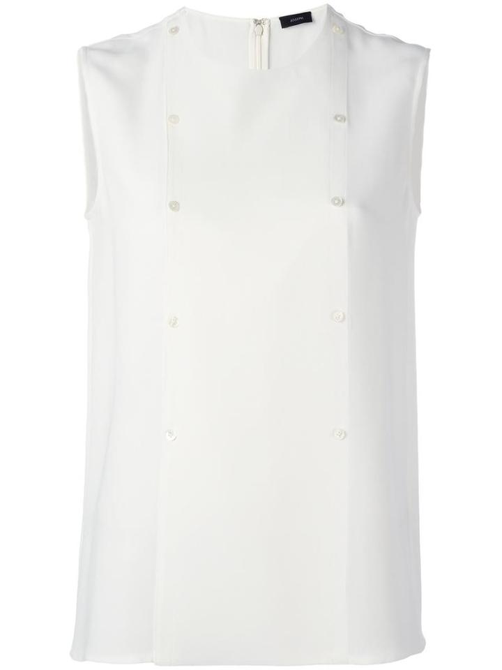 Joseph Double-breasted Buttoned Tank, Women's, Size: 36, White, Silk