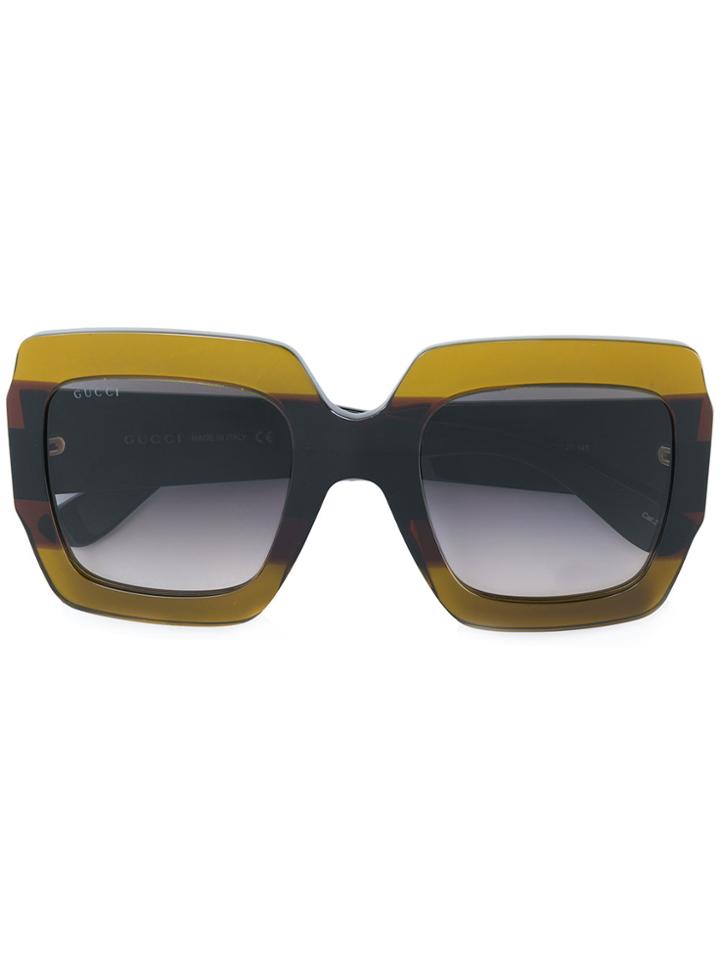 Gucci Eyewear Oversized Square Sunglasses - Multicolour