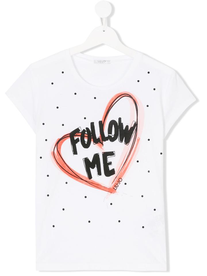 Liu Jo Kids Teen Heart-print T-shirt - White