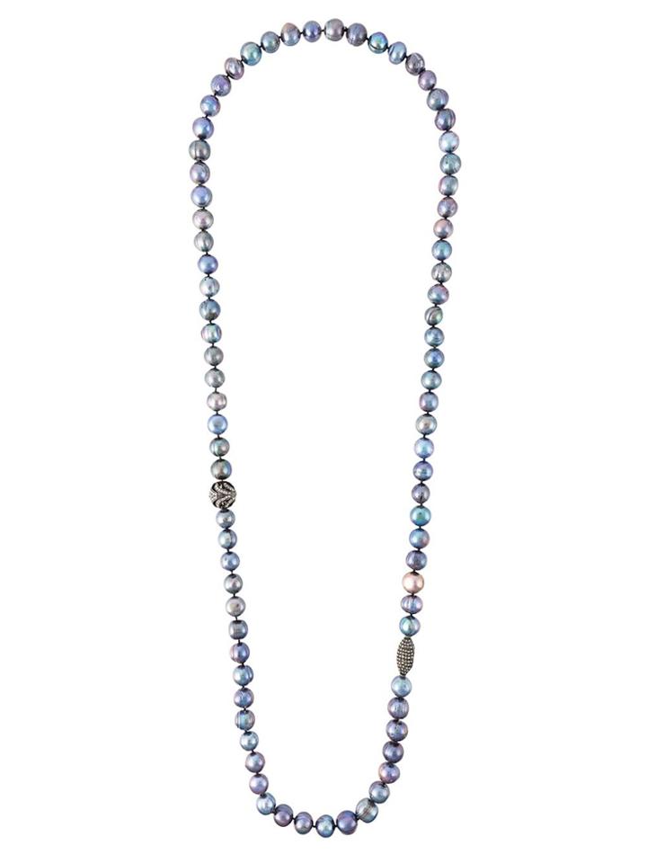 Gemco Pearl Diamond Ball Lariat Necklace - Blue