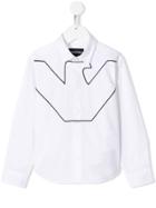 Emporio Armani Kids Teen Embroidered Long Sleeved Shirt - White