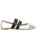Miu Miu Buckled Ballerinas - Silver