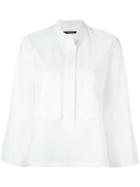 Odeeh Band Collar Shirt, Women's, Size: 38, White, Cotton