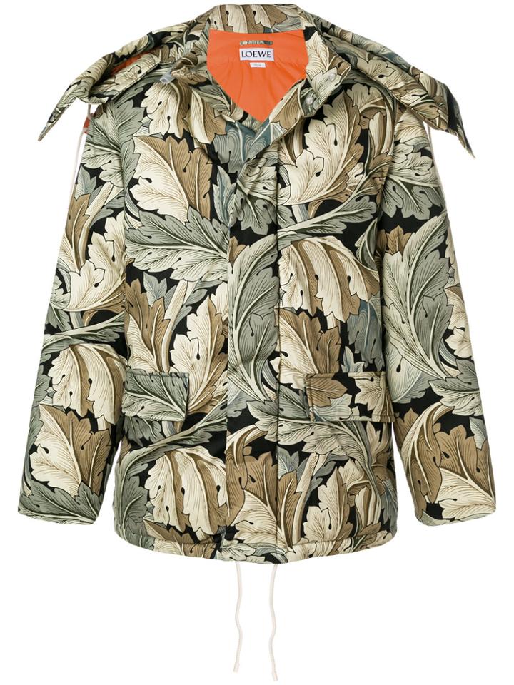 Loewe Loewe X William Morris Acanthus Print Puffer Jacket - Green
