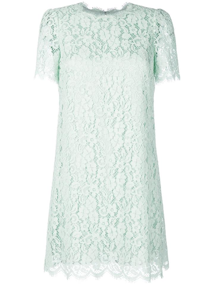 Dolce & Gabbana Lace Embroidered Dress - Green