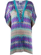 Brigitte V-neck Beach Dress, Women's, Size: Medium, Pink/purple, Silk/lyocell