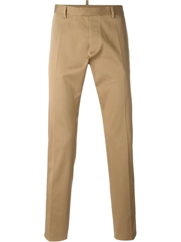 Dsquared2 Cropped Trousers, Men's, Size: 44, Nude/neutrals, Cotton/spandex/elastane