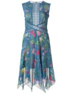 Tadashi Floral Print Dress, Women's, Size: 10, Blue, Polyester