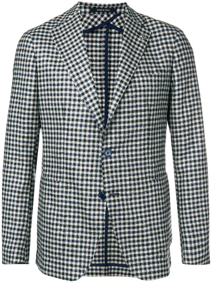 Tagliatore Gingham Print Blazer - Neutrals