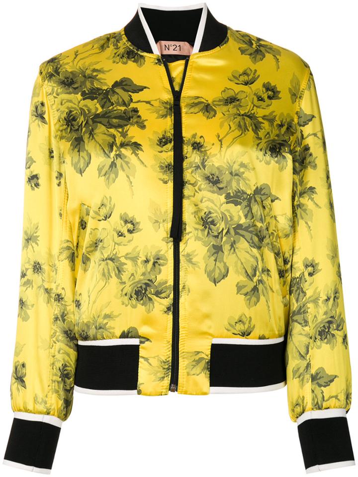 No21 Floral Bomber Jacket - Yellow & Orange