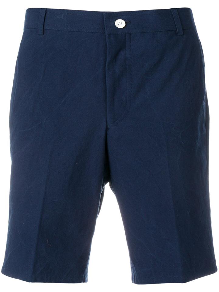 Thom Browne Unconstructed Chino Short In Salt Shrink Cotton - Blue