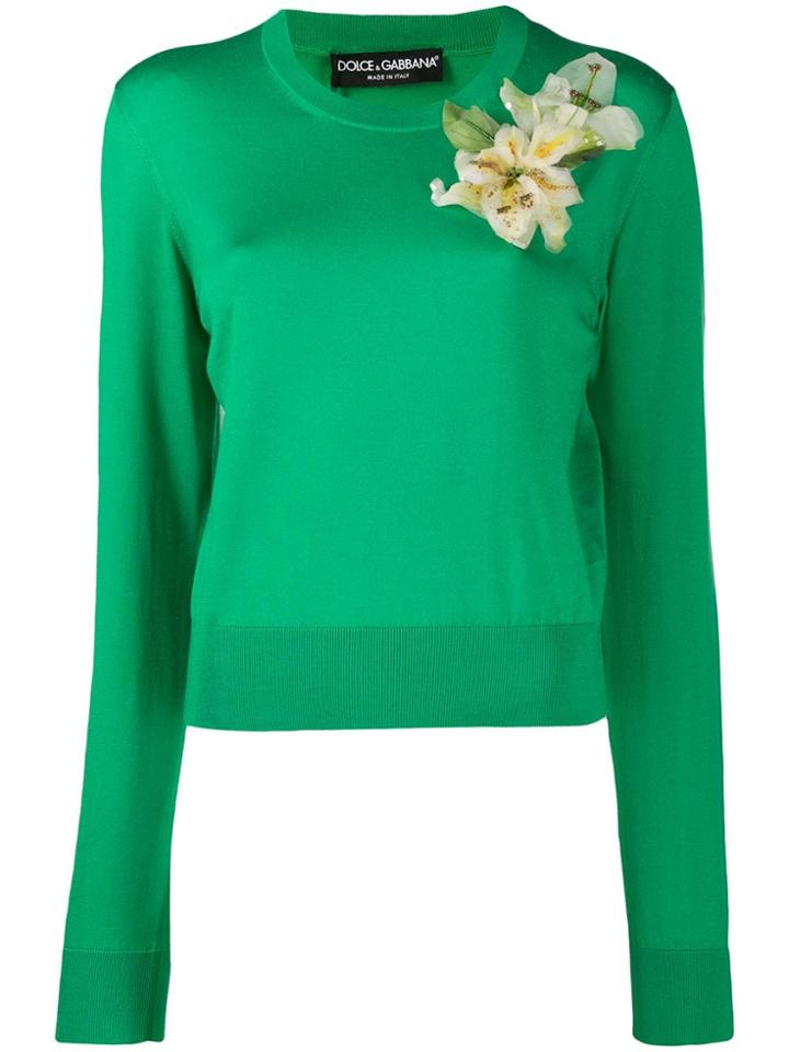 Dolce & Gabbana Ribbed Knit Jumper - Green