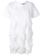 Twin-set Pleated Trim Lace Dress, Women's, Size: 42, White, Polyamide/cotton/polyester