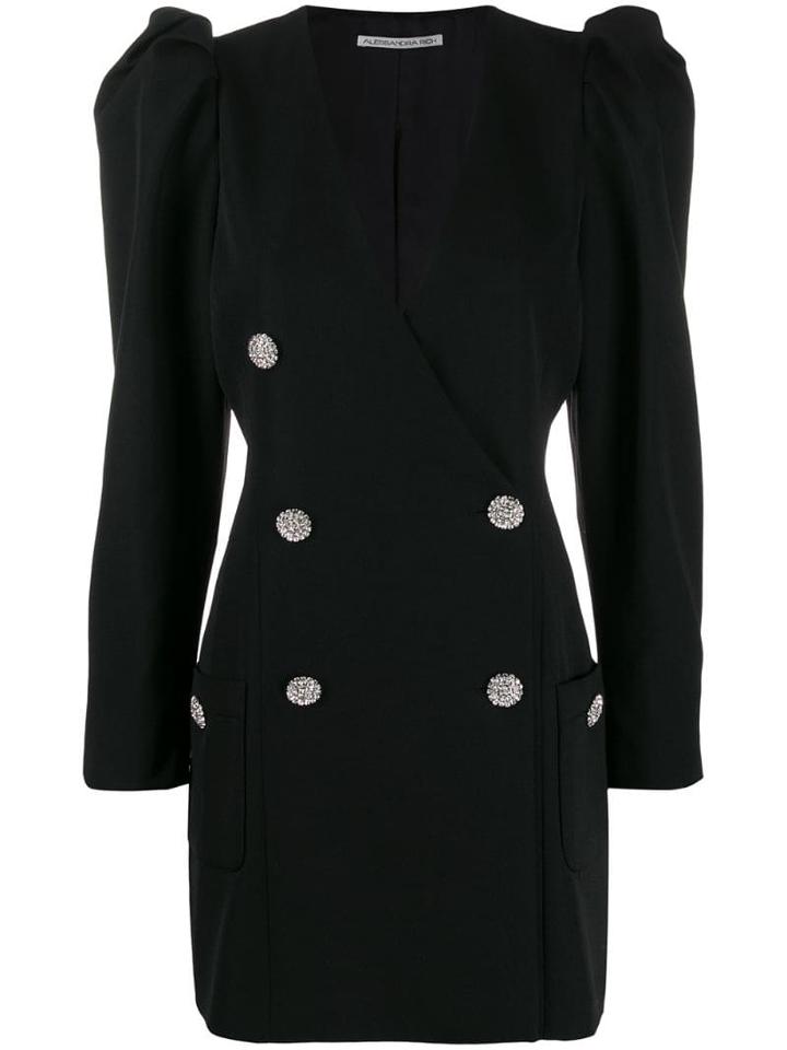 Alessandra Rich Puff Sleeve Blazer - Black
