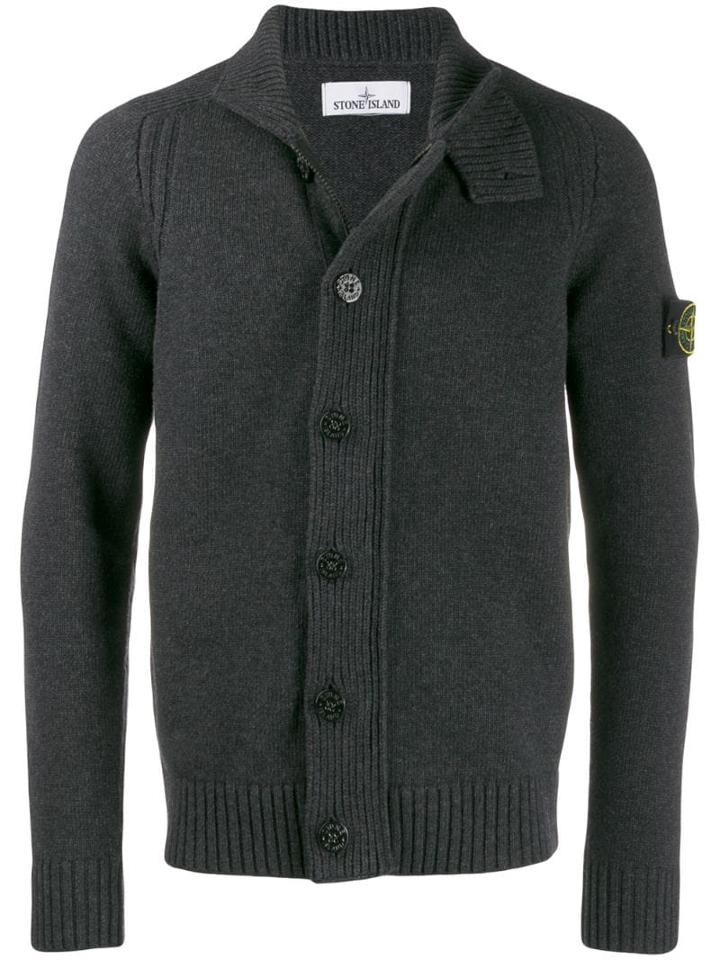 Stone Island High Neck Cardigan - Grey